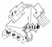 pict 25 * EUCLIDIAN PALACES   25. House - Piet Retief - axonometric * 1171 x 1063 * (34KB)